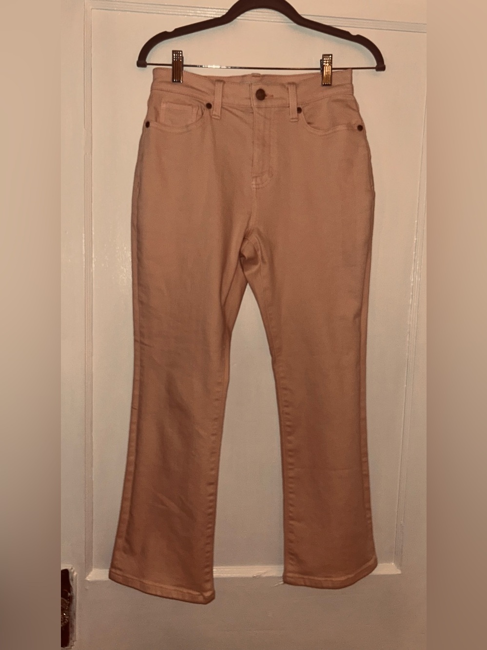 Womens Banana Republic high rise bootcut cropped pink jeans NWT size 25/0 L 26”